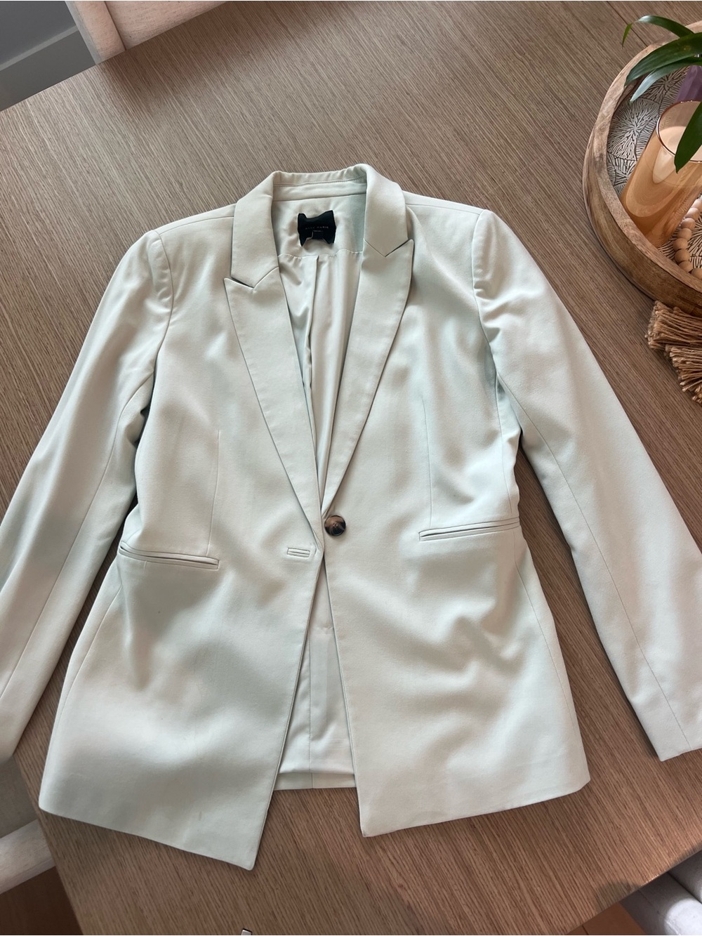 Alex Marie Light Cream Single-Button Blazer